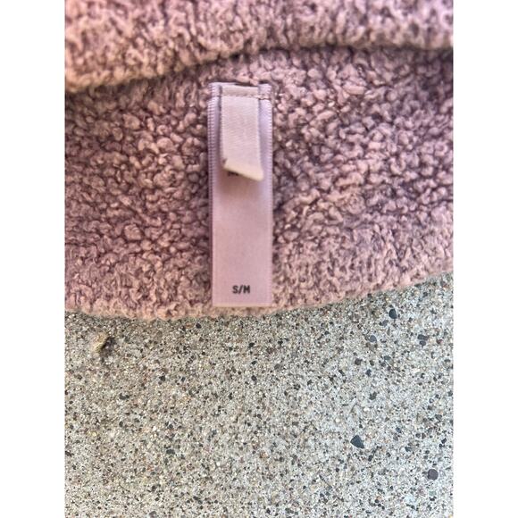 SKIMS Top Women Size S/M Rose Clay Fuzzy Teddy Halter Neck Crop Tank Tie Straps - Picture 3 of 4